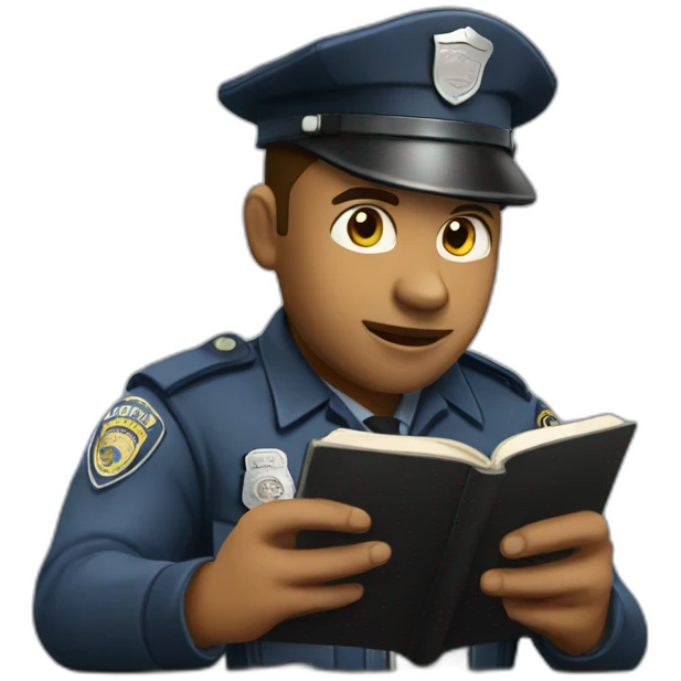 policeman reading a book realistic emoji