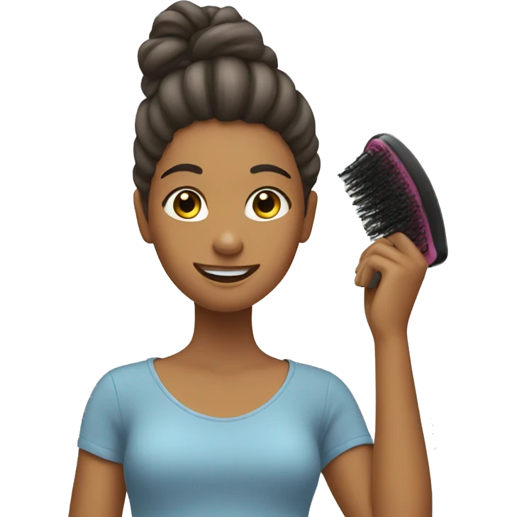 girl brushing hair emoji