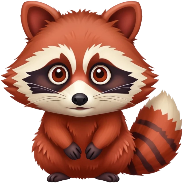 red, raccoon emoji