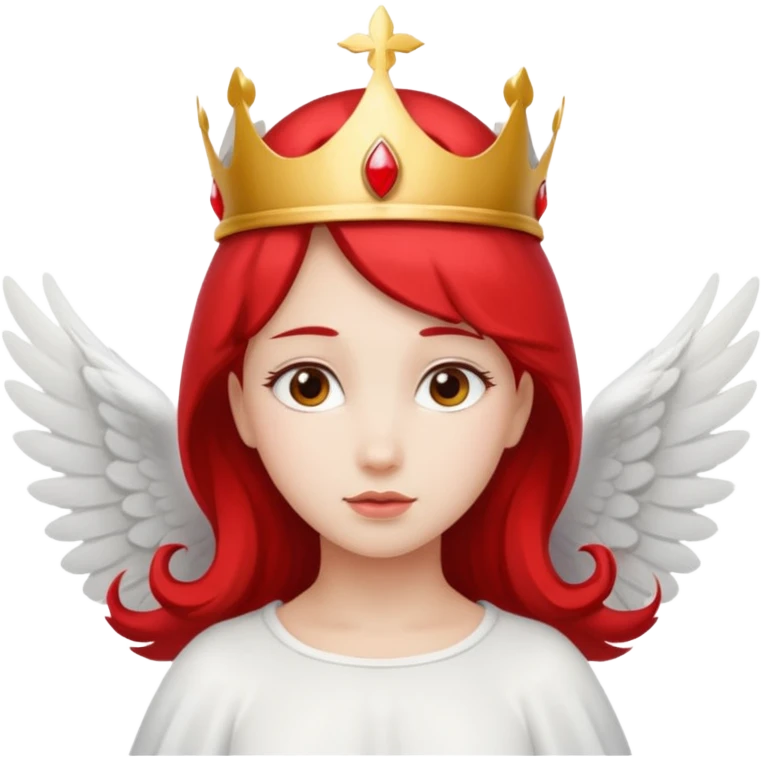 an angel with a red crown on her head, 4 wings emoji