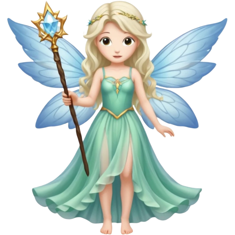 beautiful-haired fairy with a wand emoji