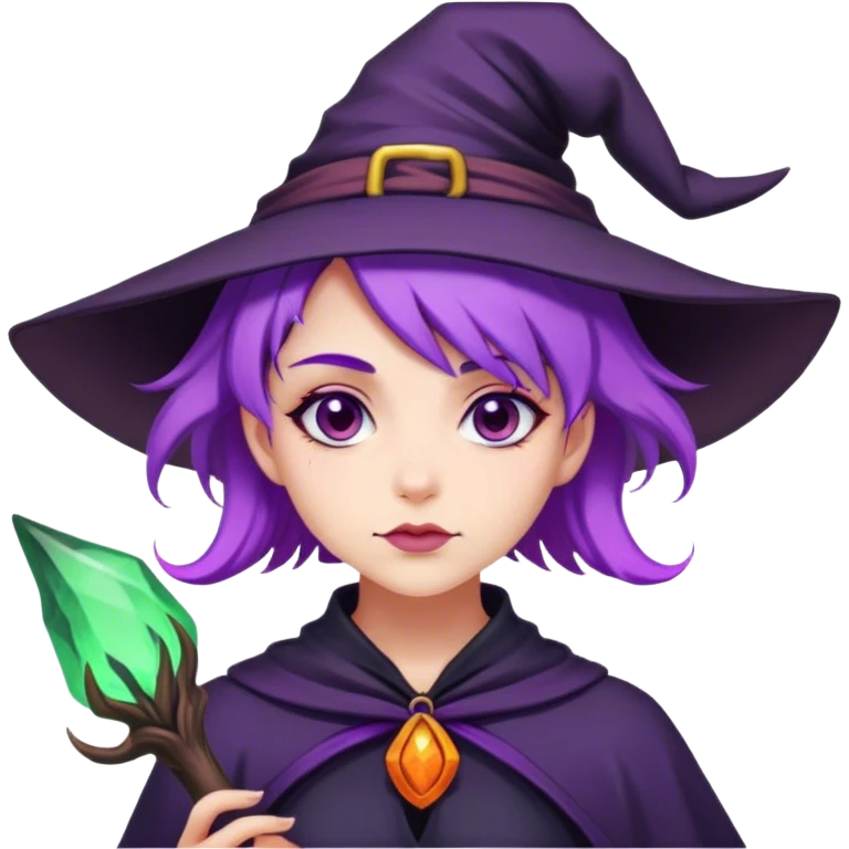  witch girl purple hair emoji