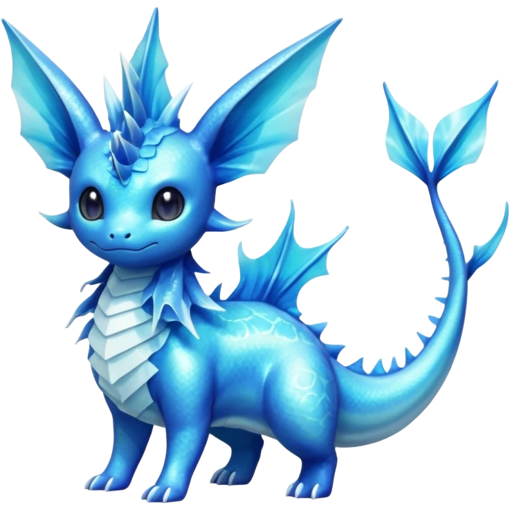 Lumineon-Vaporeon-Dragonair-Fakémon-hybrid-creature (full body)  emoji