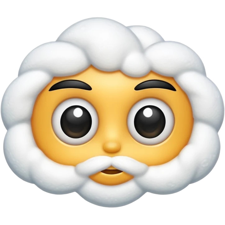 White foam with cartoon eyelashes emoji