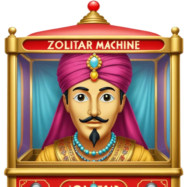 Realistic vintage Zoltar Machine with turban emoji