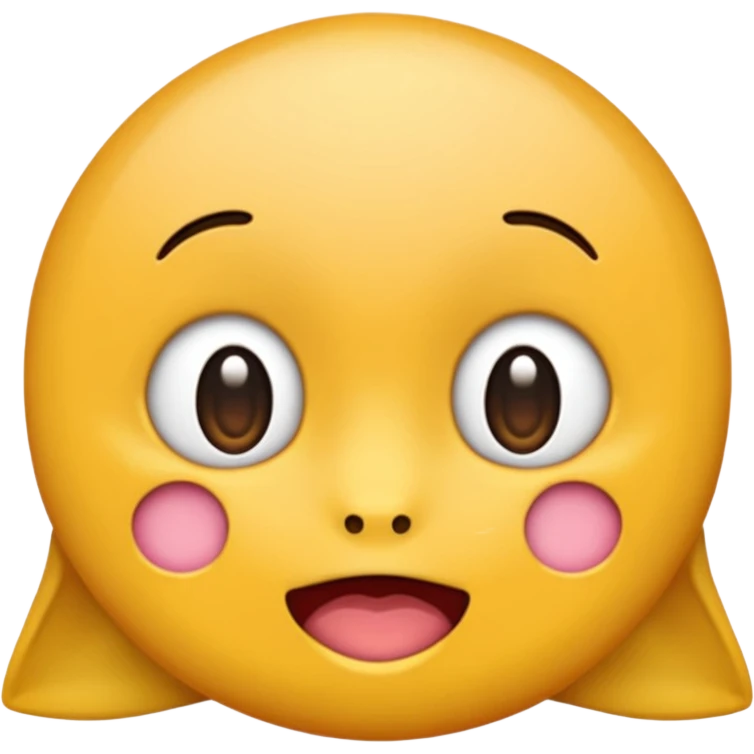 một emoji cảm xúc hạnh phúc, chỉ gồm 2 con mắt,  mắt trắng, má hồng emoji