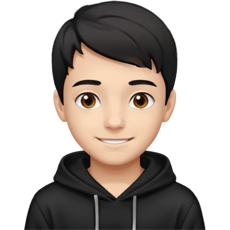 Chłopak brązowe oczy czarne włosy bluza czarna i taki bardziej żeby wyglądał na 18 latka emoji