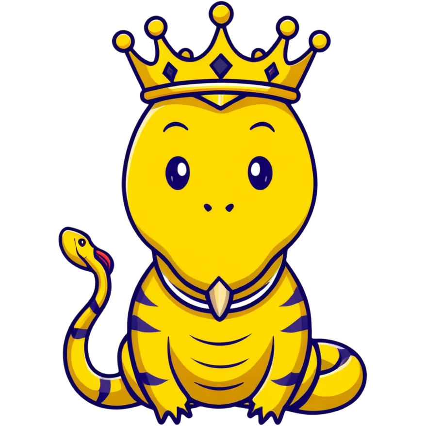 golden snake king with royal attributes emoji