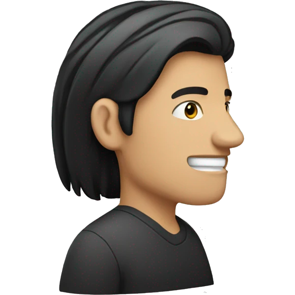white man with black hair on his laptop emoji