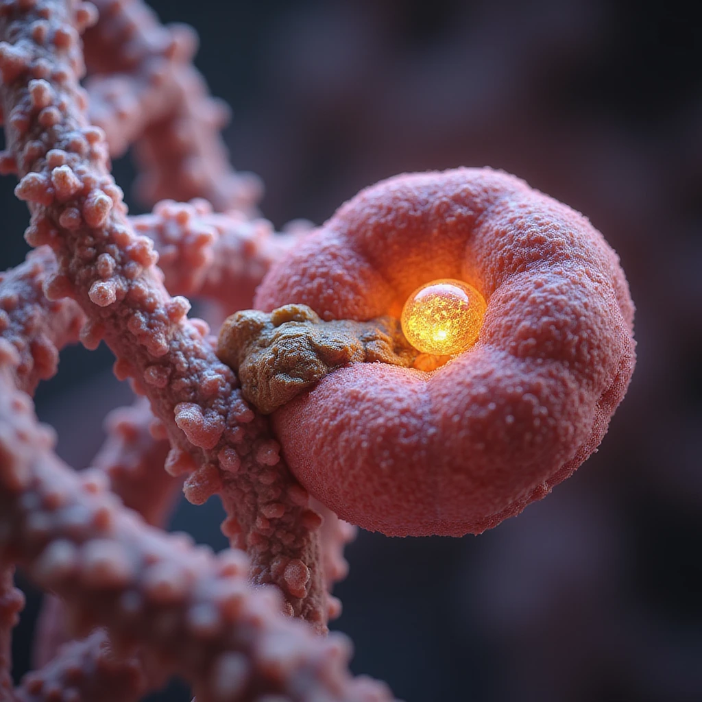 hyperrealistic and scientific 4K visualization of fatty acid transport process from cytoplasm to mitochondrion, highlighting carnitine and cellular structures emoji