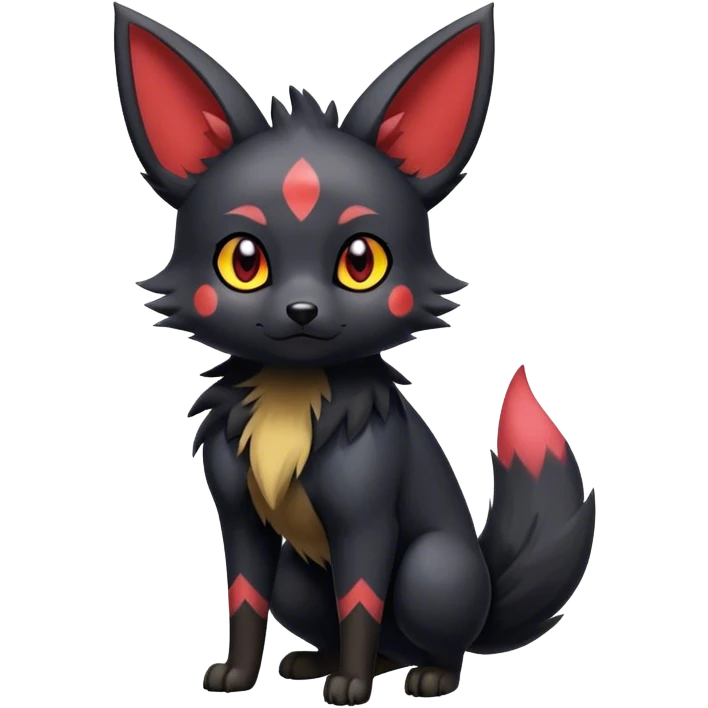 Zorua-Umbreon-hybrid, full body, spot markings emoji
