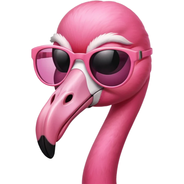 smiling flamingo with sunglasses emoji