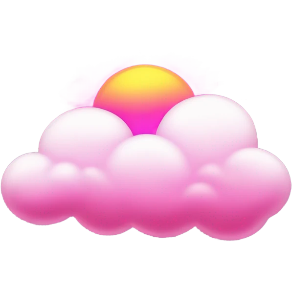 Cloud with a hot pink sun  emoji