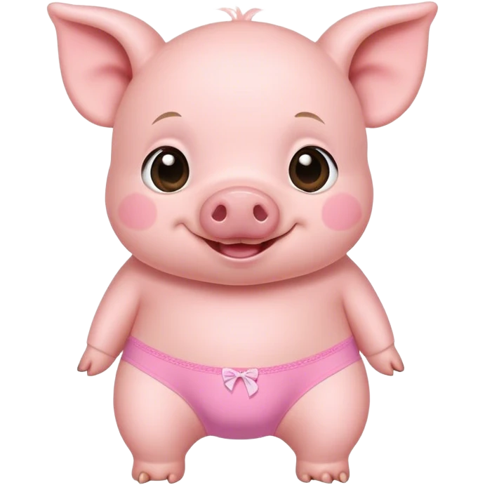 Сute baby pig in pink underwear   emoji