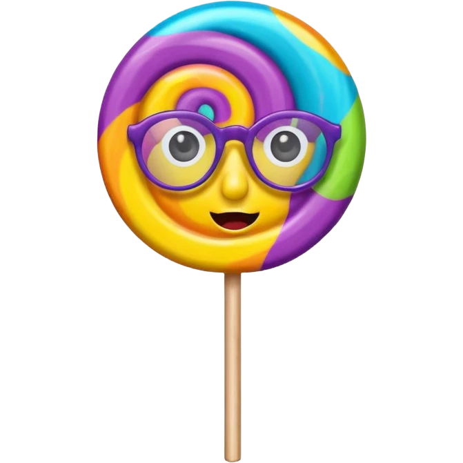 lollipop with eyes and glassess emoji