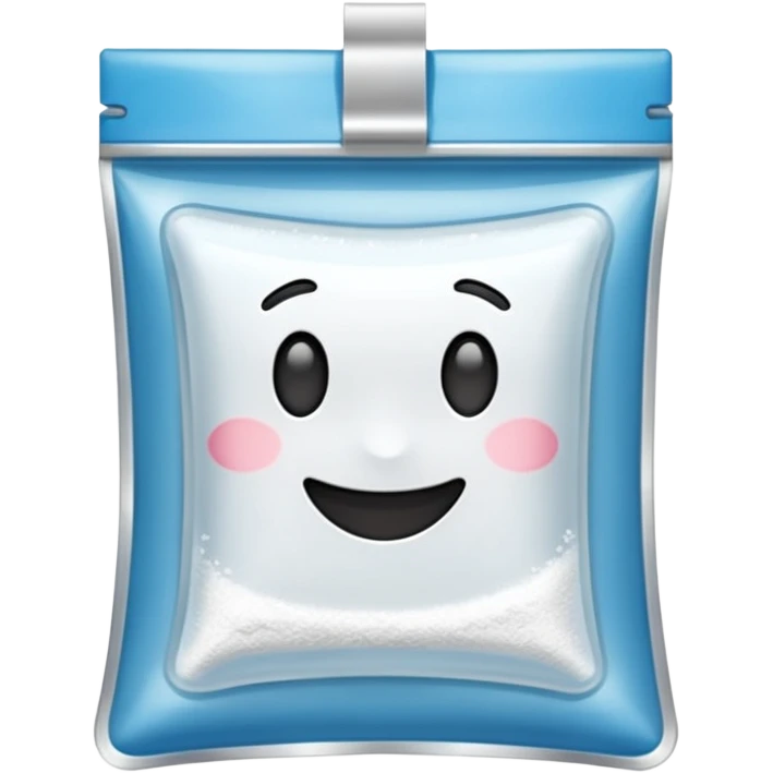 happy zip lock with white powder emoji