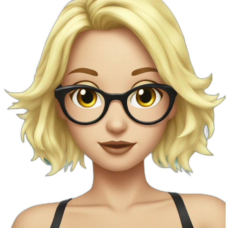 hot catgirl blonde swim emoji