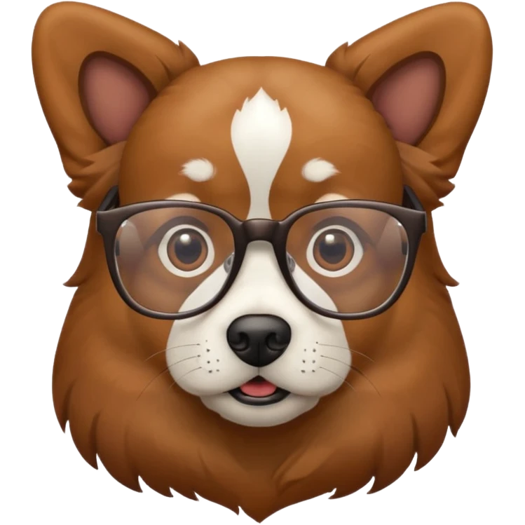 Dog wearing glasses emoji
