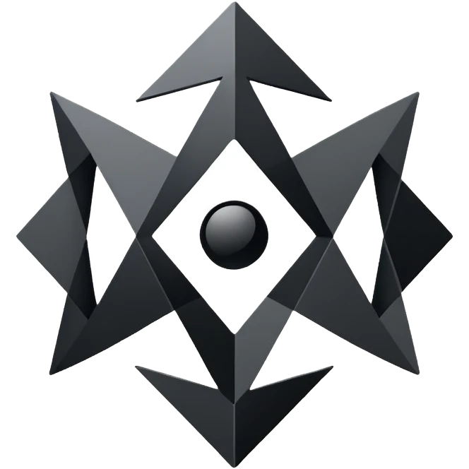 Create an emoji in which it is representing AI logo similarly like the logo of Chat GPT ,Gemini but different completely different and very professional not simple and try to make it in black and white colour emoji