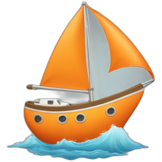 Orange sailboat emoji