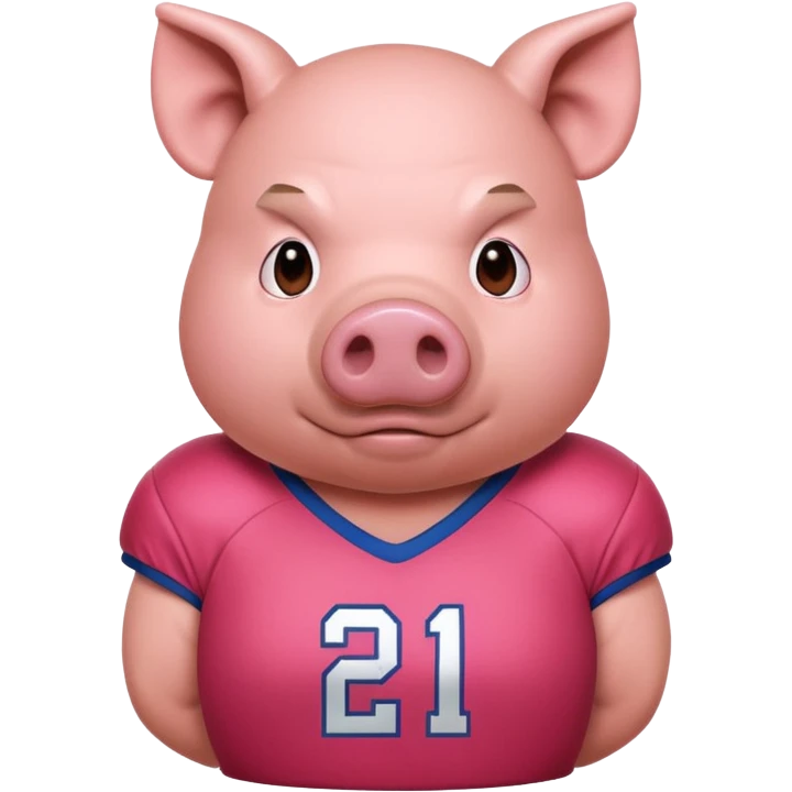 american football player pig with red jersey emoji