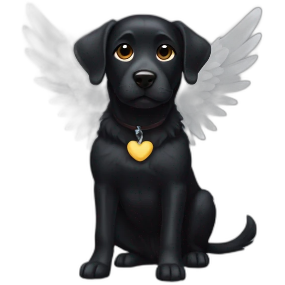 Black dog with wings emoji