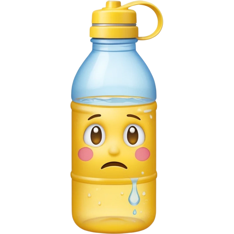 Emoji yellow sad stuck in a water bottle emoji