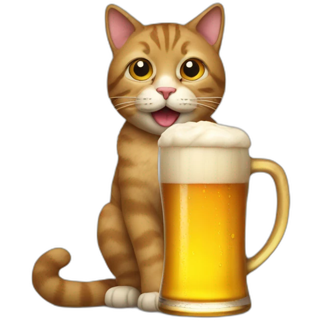 Cat with beer emoji