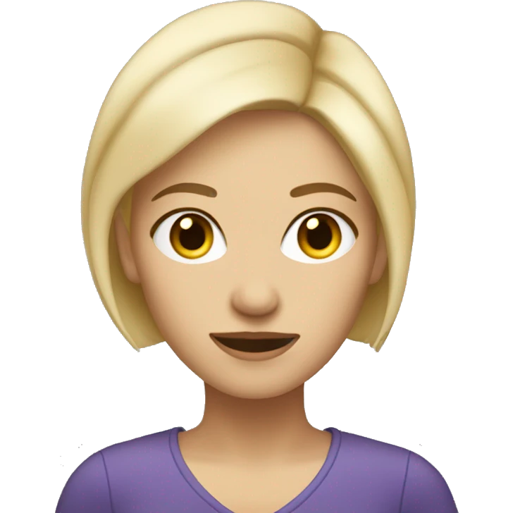 short blonde hair female Music teacher own eyes emoji