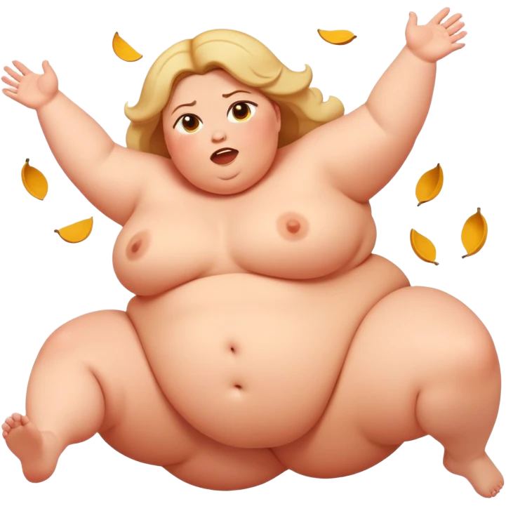 Fat woman falling emoji