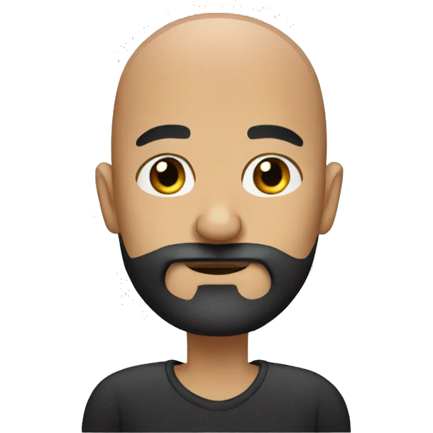 bald man with black beard emoji