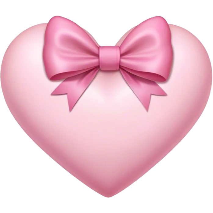 Soft pink heart with pink bow emoji