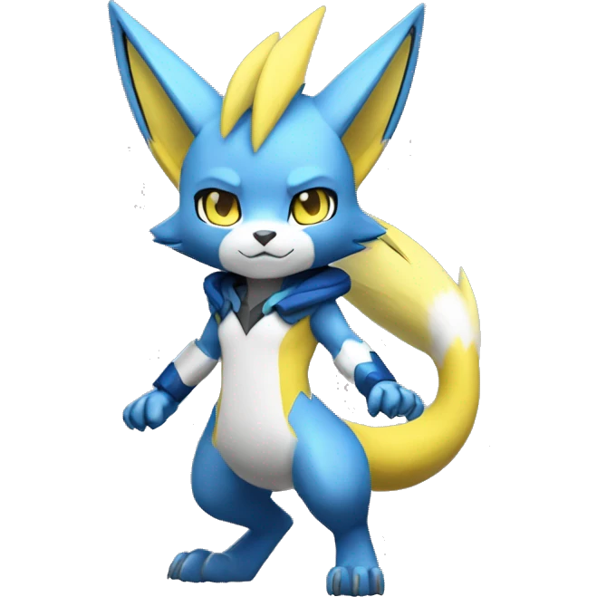 Anthro Cool Chibi Zeraora-Renamon-Pokémon-Fakémon Full Body Detailed High Quality emoji