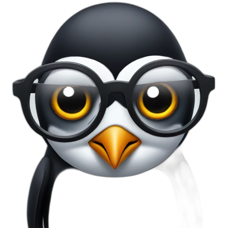 Gothic penguin with glasses emoji