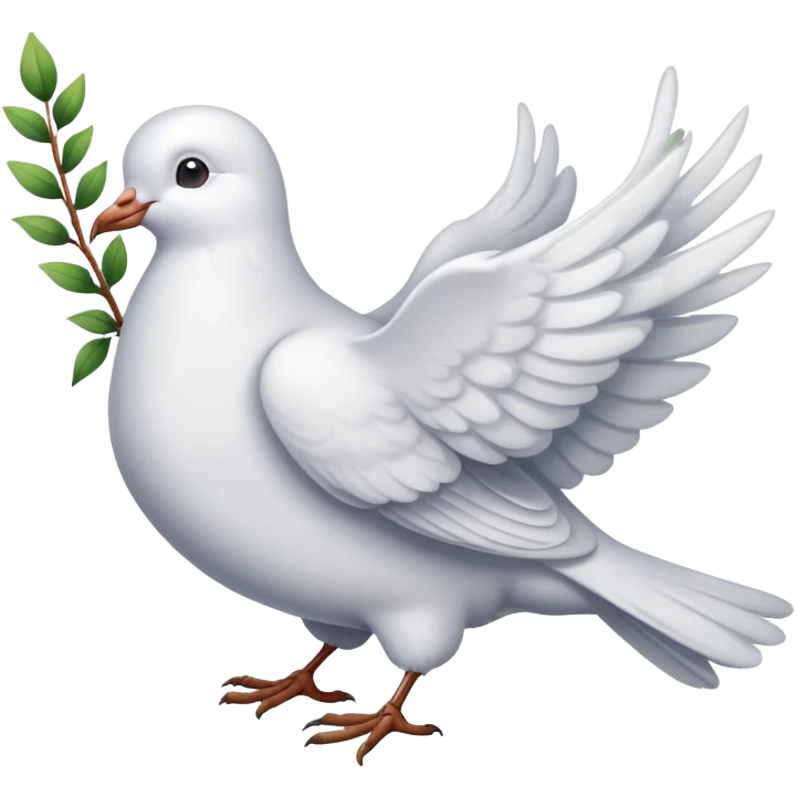 Romantic dove with a green twig emoji