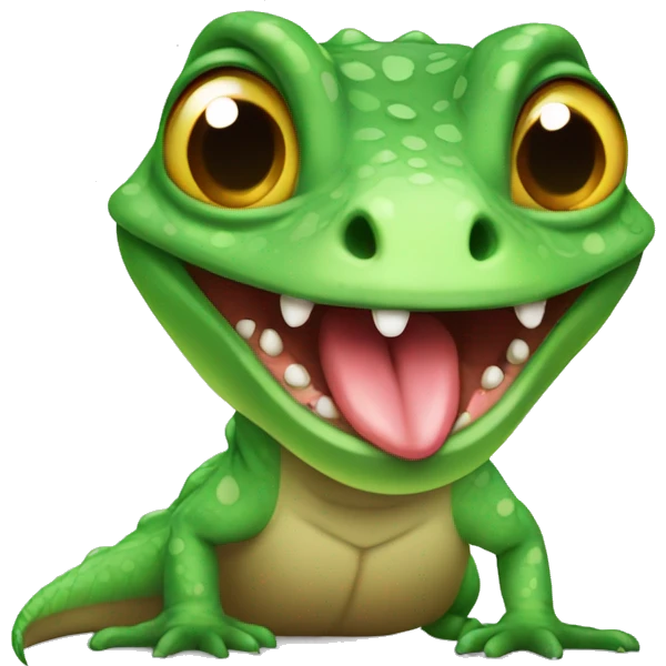 Cute lizard with its tounge out emoji