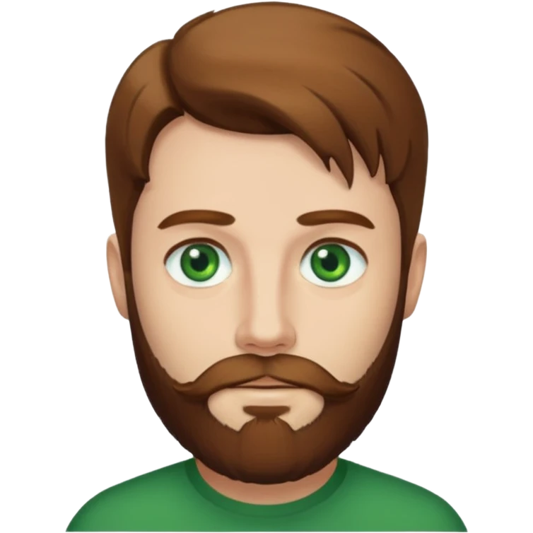 Richard brown hair and beard, green eyes emoji