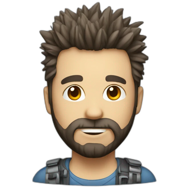 super electrical engineer with beard and spiky hair emoji