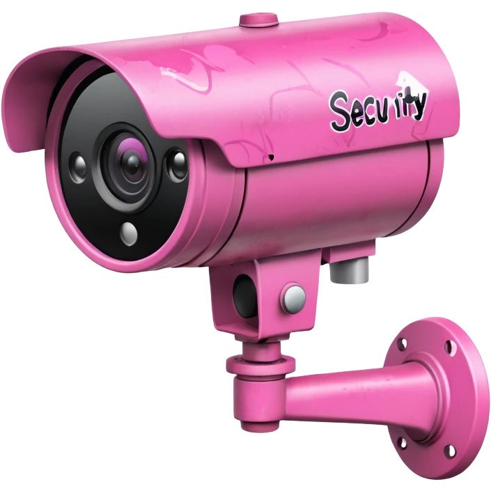 Security Camera pink with graffity emoji