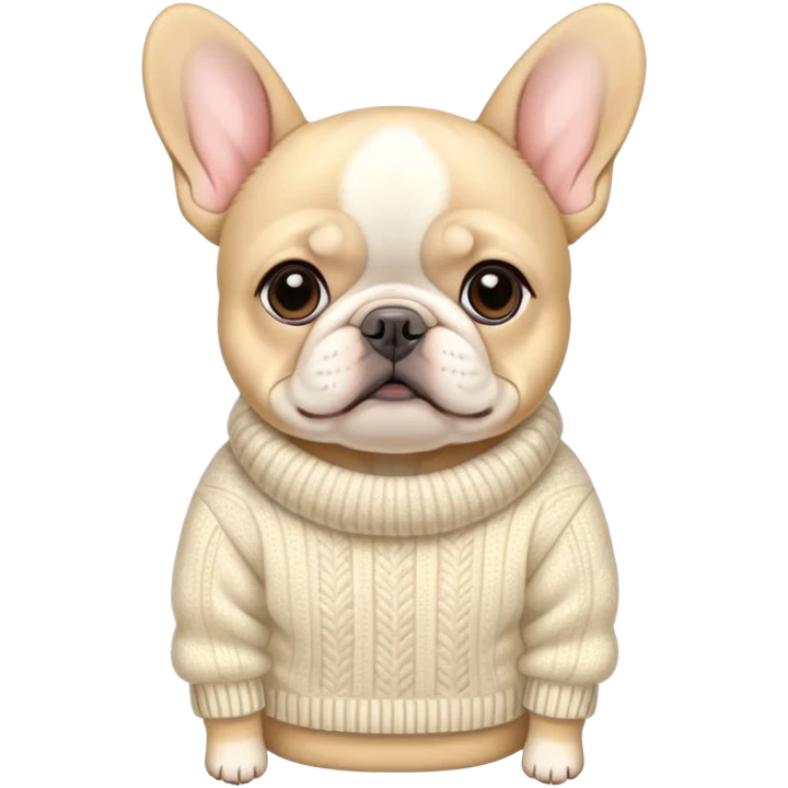 Cream colored French bulldog in a sweater  emoji
