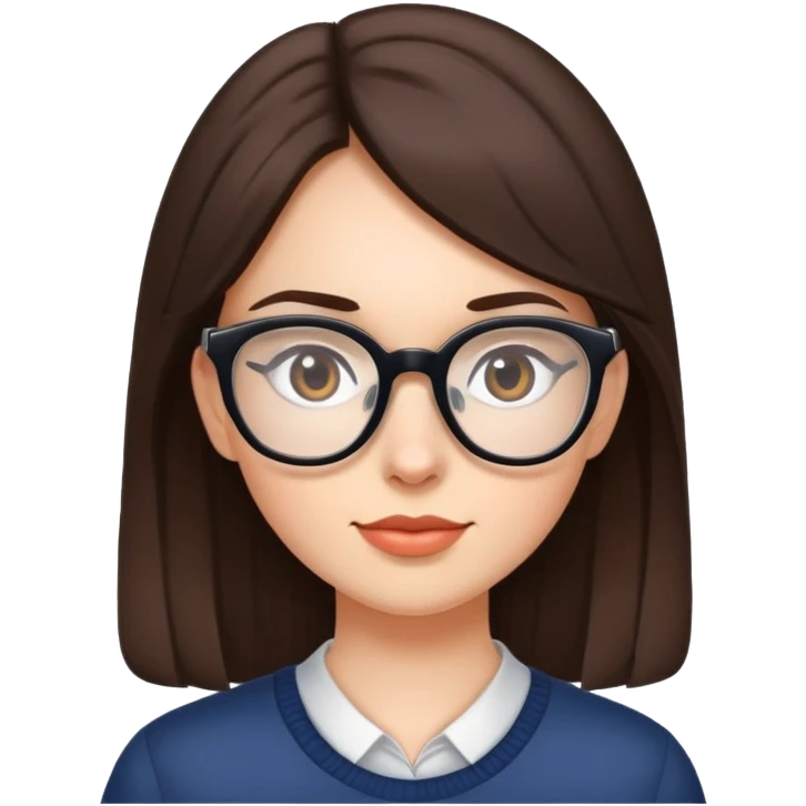 Brunette girl wearing glasses emoji