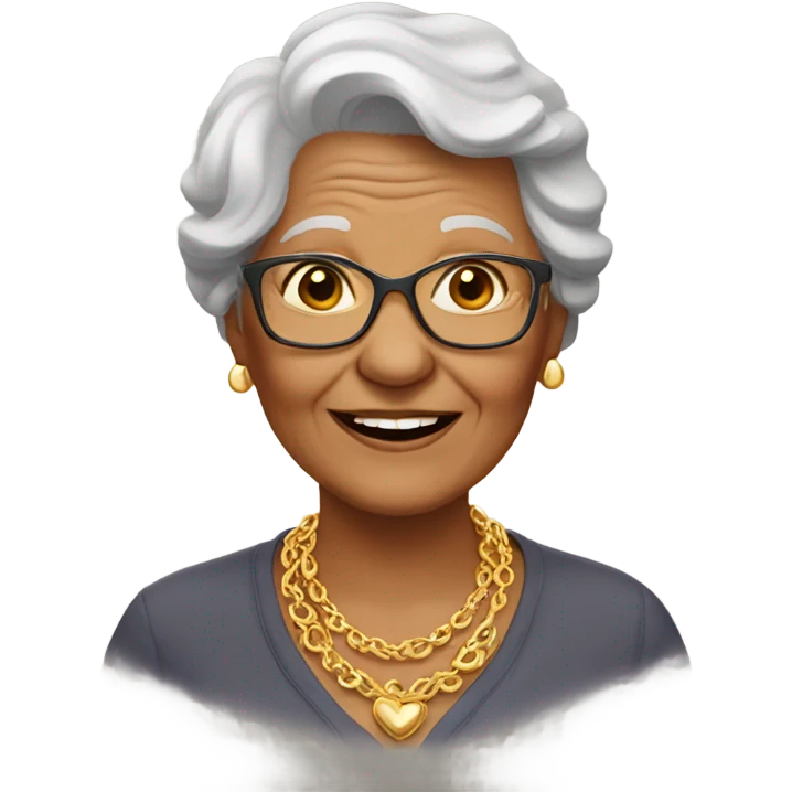 grandma with a gold emoji