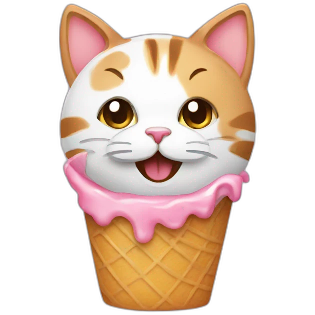 A cat who eat an icecream  emoji