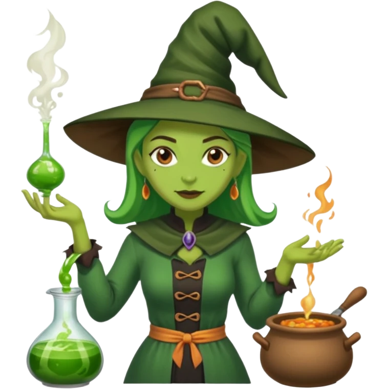 green witch cooking potion emoji