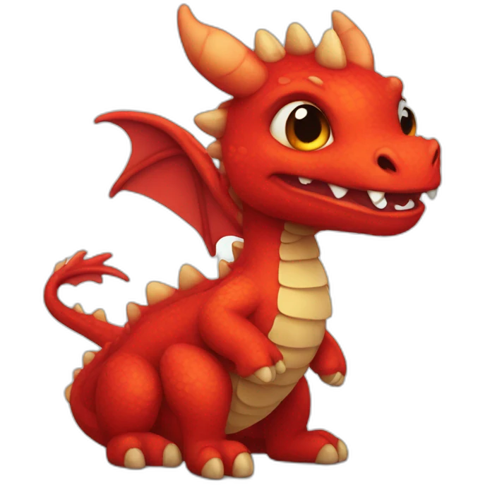 Fuzzy red baby dragon  emoji