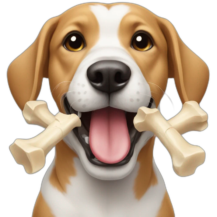 Dog with a bones in mouth emoji
