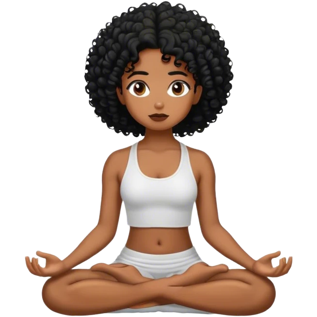 Meditation black girl curly black emoji