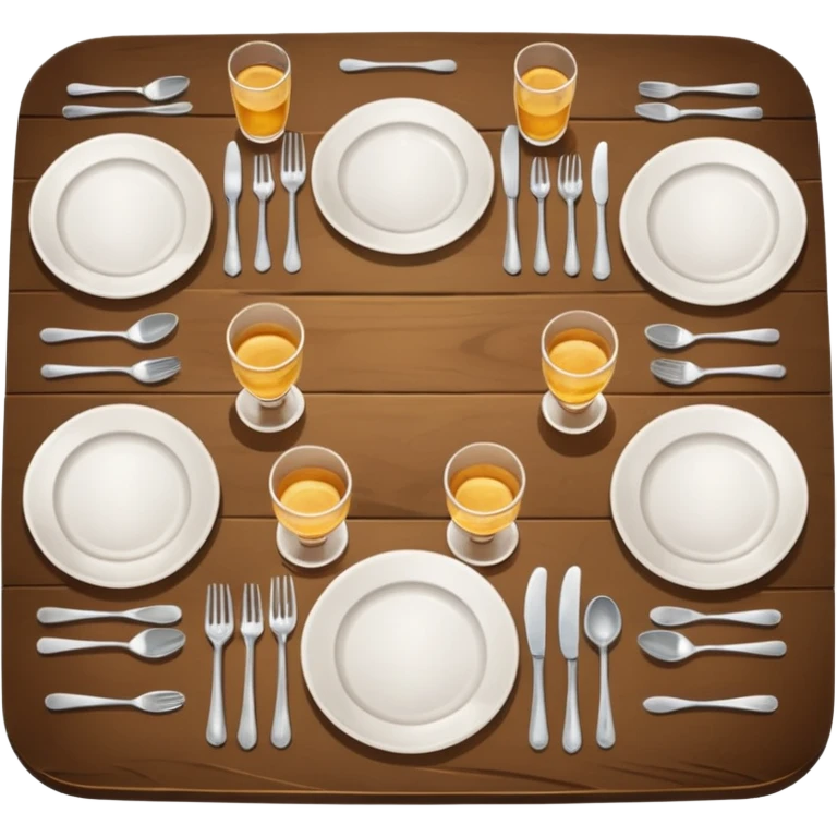 dirty table with empty plates and glasses emoji