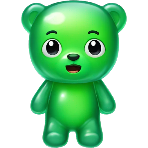 Jelly bear green emoji