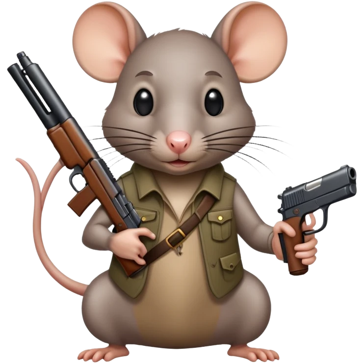 Rat holding gun emoji